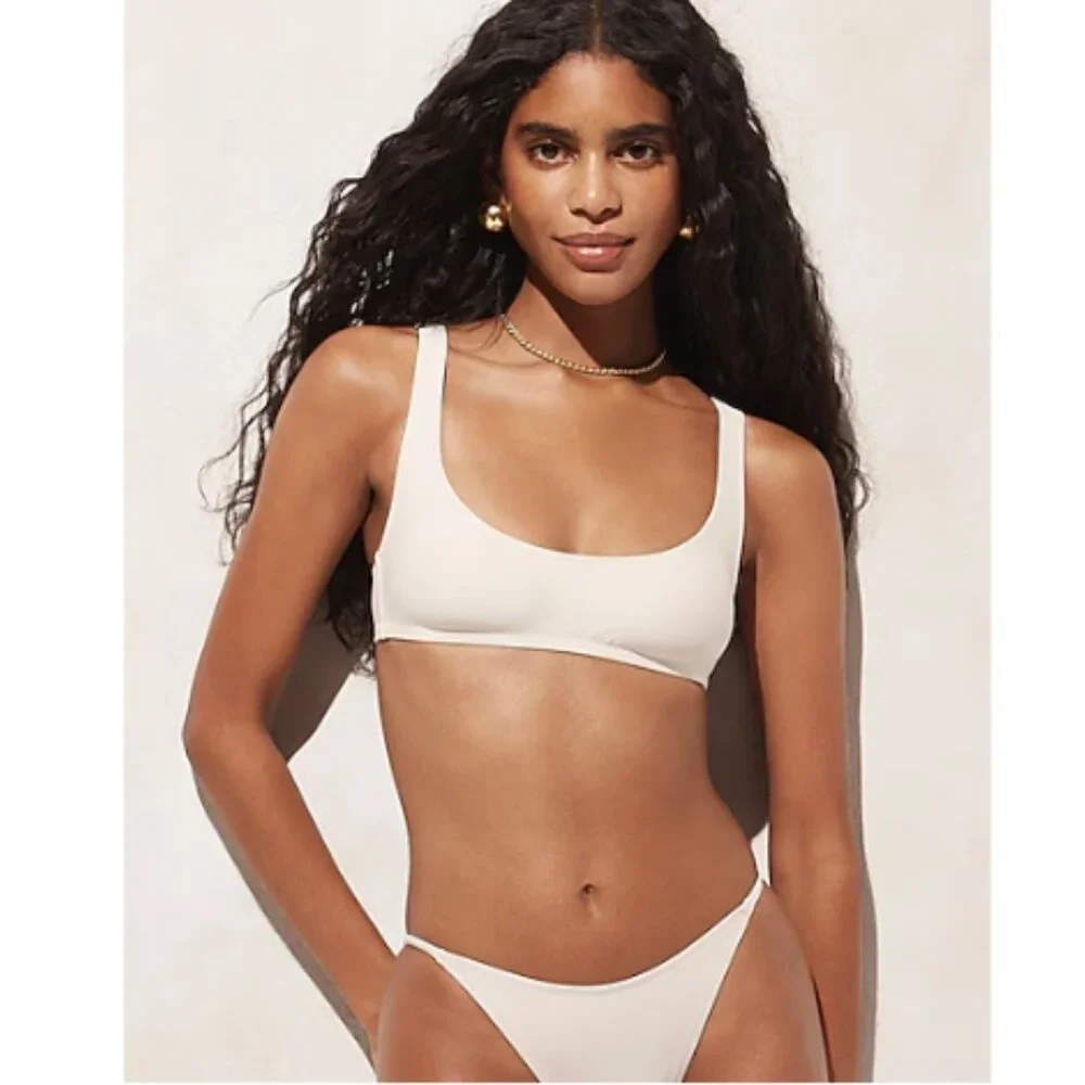 J. Crew Heritage Scoop Neck Bikini Top Green Size Small NWT